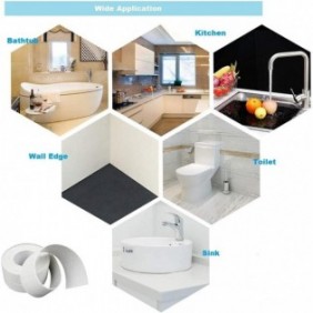 PVC Waterproof Wall Sticker Self-Adhesive Stove Sink Crack Tape for Kitchen Bathroom