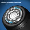 Farfi Rechargeable Electric Shaver Detachable Double Ring Floating Cutter Net Compact Reliable Razor Shaver for Travel (Plug