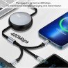 Fast Charging Data Cable - 3 in 1 100W - Durable Multi Light to Type-C - Mini USB Fast Charging Cable