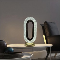 Lampe de table de luxe en cristal LED Lampe de chevet tactile