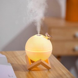 Lampe lune avec humidificateur d'air d'oiseau, diffuseur de parfum de pulvérisation automatique, brumisateur USB, diffuseur