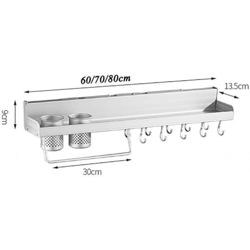 MHBGX Étagère de Rangement, Support de Cuisine En Aluminium, Installation Murale, Support de Bouteille de Danse Avec 2 Bâtons