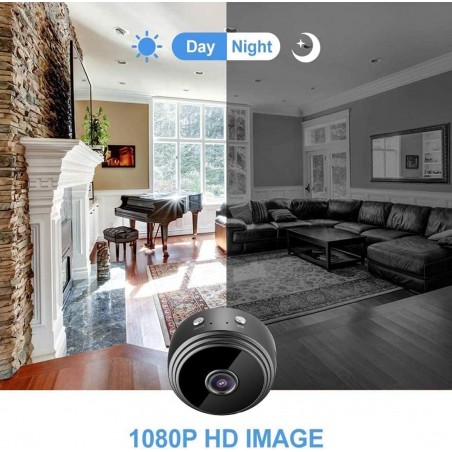 Cablelera Mini Camera Espion, 1080P Caméra de Surveillance sans Fil avec Enregistrement WiFi Longue Batteries Micro Cachée