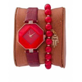 Montre en cuir pour femme , Agate Bracelet